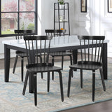 Bekrvio Black Dining Chairs Set of 4 Windsor Chairs with Bentwood Legs, Farmhouse Spindle Back Dining Chair, Vintage Mid-century Country Style, Solid Wood Armless Kitchen Side Chairs for Living Room Bekrvio