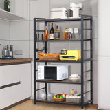 NAIYUFA 5-Tiers Bakers Rack,Microwave Oven Stand with Shelves,5 Tier Utility Storage Shelf with 5 Hooks,Multifunctional Shelf for Kitchen,Bathroom,Livingroom,Storehouse... NAIYUFA