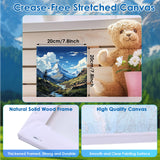 RoundFunny 8 Set Paint by Numbers Kit for Adults with 8x8 Inch Mini Simple Painting Canvas Wooden Frame Easel Acrylic Paints Brushes Funny Numbers Drawing Kit for Gift Home Wall Decor(Landscapes) RoundFunny