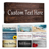 CHAOSETKEN Custom Text Sign Wall Art Personalized Family Quote Wall Decor Family Sign Canvas Prints Customized Wood Text Quote Pictures Rustic Farmhouse Decor Framed (12L x 6W) CHAOSETKEN