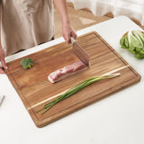Extra Large Butcher Block Cutting Board Wooden Cutting Boards for Kitchen with Handles Chopping Block with Juice Groove Butcher Block Board Large VZODESR