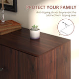 HOMCOM Sideboard Buffet Cabinet, Kitchen Cabinet with 2 Cupboards, 3 Drawers and Adjustable Shelves, Coffee Bar Cabinet for Living Room, Entryway, Brown HOMCOM