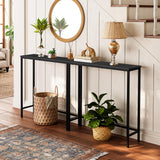 HOOBRO Narrow Console Table, 29.5" Small Entryway Table, Thin Sofa Table, Side Table, Display Table, for Hallway, Bedroom, Living Room, Foyer, Black BK75XG01 HOOBRO