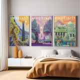 6Packs Abstract Landscape Diamond Art Kits for Adults,Ring Art Diamond Painting Kits,DIY 5D Fairy Dust Diamond Art Painting Kits,Magic Castle Diamond Dots for Adults for Home Wall Decor 12x16inch Yijingtop