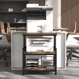 jarrvz Large Printer Stand, Removable and Fixed Printer Stand, Large Fax Machine Printer Stand, Laser Printer Stand, Printer Stand with Storage Space, Scanner Office Rolling Carriage, Retro Brown jarrvz