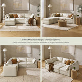 mopio Oversized Modular Sectional Sofa with Fully Removable Covers and Storage, Convertible U & L Shaped Sectionals, Modern Cloud Couch for Living Room with Ottoman Chaise, 4 to 8 Seats, Off White mopio