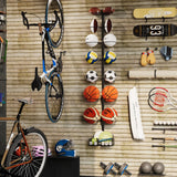 8 Tier Detachable Wall Mounted Basketball Rack,Vertical/Horizontal Football Holder,Holds 14 Balls DIY1/2/3/4 Soccer Stand,Height-Adjustable Ball Rack With Basket For Garage,Tool Room Feyejade