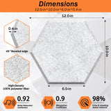 DEKIRU Self Adhesive Soundproof Foam Panels 18 Pack, 12''X10''X0.4'' Hexagon Acoustic Panels, Easy Install Sound Absorbing Panels for Home Recording Studio, Office, and More (Grey) Dekiru