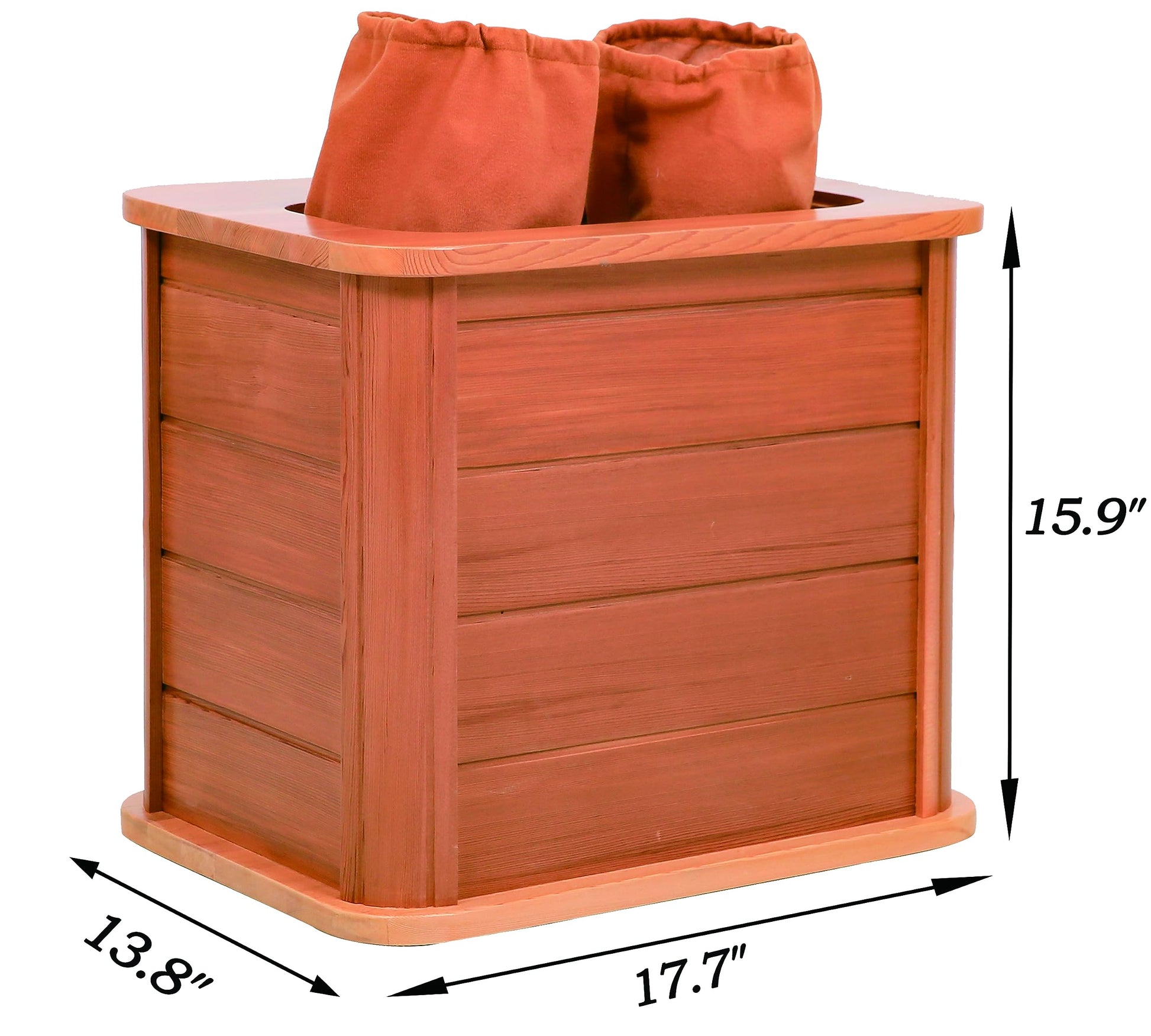 LTCCDSS Portable red Cedar Foot Sauna Bucket, Far Infrared Heating Foot Sauna Barrel，Pedicure Box,Max Preset Temp 64-149°F Removable Temperature-Locking Leg Sleeves, （17.7 in*15.9 in*13.8 in） - WoodArtSupply