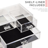 Sorbus Clear Cosmetic Makeup Organizer - Make Up & Jewelry Storage, Case & Display - Spacious Design - Great Holder for Dresser, Bathroom, Vanity & Countertop (4 Large, 2 Small Drawers - Marble Print) Sorbus