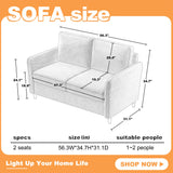 Chorlenimi Loveseat Sofa Couch with Storage Small Couches for Small Spaces Comfy Love Seats for Living Room 2 Seater Sofa for Bedroom(Light Grey, 2-Seat) Chorlenimi