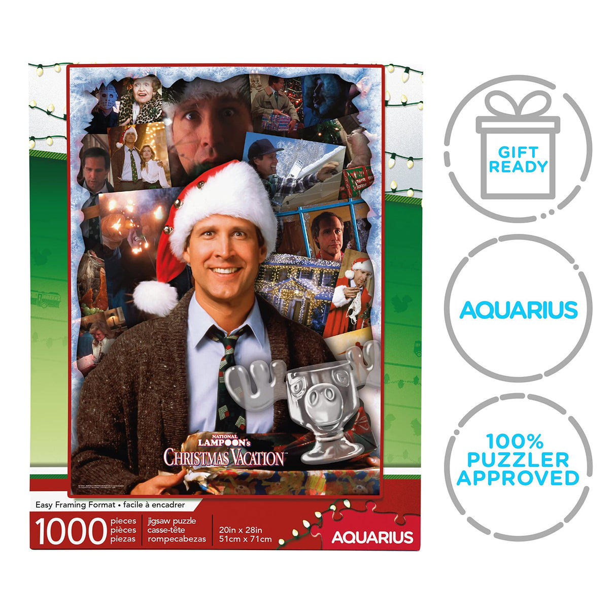 AQUARIUS National Lampoon's Christmas Vacation Puzzle (1000 Piece Jigsaw Puzzle) - Merry Clarkmas Puzzle - Glare Free - Precision Fit - Officially Licensed Merchandise - 20 x 28 Inches AQUARIUS
