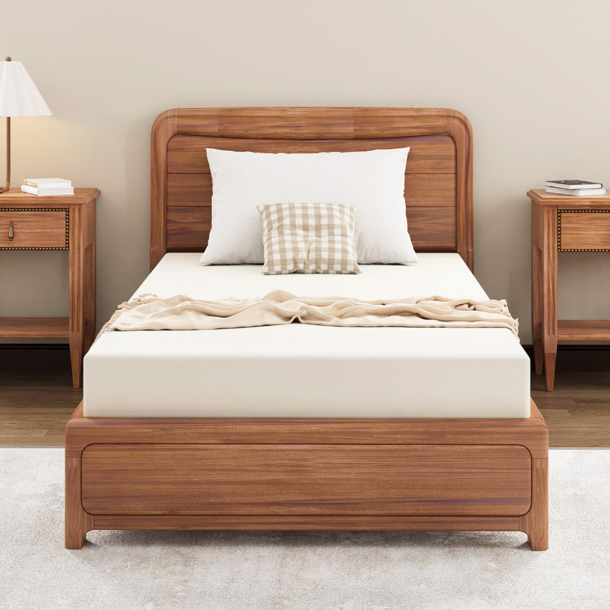 Dyonery 6 Inch Twin Mattress, CertiPUR-US Certified Green Tea Memory Foam Mattress in a Box Fiberglass Free, Kids Mattress for Bunk Bed, 38"×75"×6", Beige Dyonery