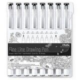 Ohuhu Markers, 48-color Double Tipped Alcohol Markers, Chisel & Fine Alcohol-based Art Marker Set + Fineliner Drawing Pen Set of 8 Pack Ultra Fine Line Drawing Markers Ohuhu