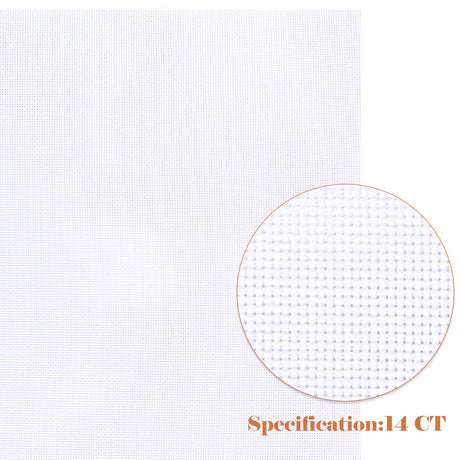Caydo 6 Pieces Aida Cloth 14 Count White Cross Stitch Fabric for Craft Embroidery, Handmade Needlework, DIY Handicrafts, 12 by 18-Inch Caydo