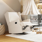 Flash Furniture Omma Swivel Glider Rocking Recliner, Manual Wingback Recliner with 360 Degree Swivel, for Living Room, Bedroom, or Nursery, Upholstered, Cream Flash Furniture