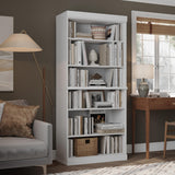 Palace Imports Solid Wood Bookcase - Stackable Modular 6 Tier Bookshelf - 71.5" Tall x 32" Wide - White Book Shelf, Open Display Shelf for Living Room, Office, 100% Eco-Friendly Wood, Made in Brazil Palace Imports