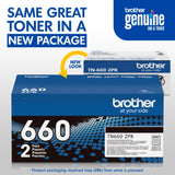 Brother Genuine High-Yield Black Toner Cartridge Twin Pack TN660 2PK (TN6602PK) Brother