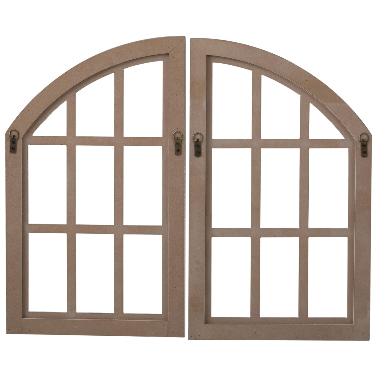 Sintosin Rustic Arch Window Frame Wall Decor 30 X 36 Inch, Set of 2 Wall Hanging Distressed White Farmhouse Window Frame, Handmade Wooden Window Pane for Living Room Entryway Sintosin