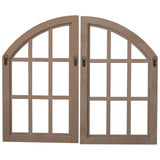 Sintosin Rustic Arch Window Frame Wall Decor 30 X 36 Inch, Set of 2 Wall Hanging Distressed White Farmhouse Window Frame, Handmade Wooden Window Pane for Living Room Entryway Sintosin