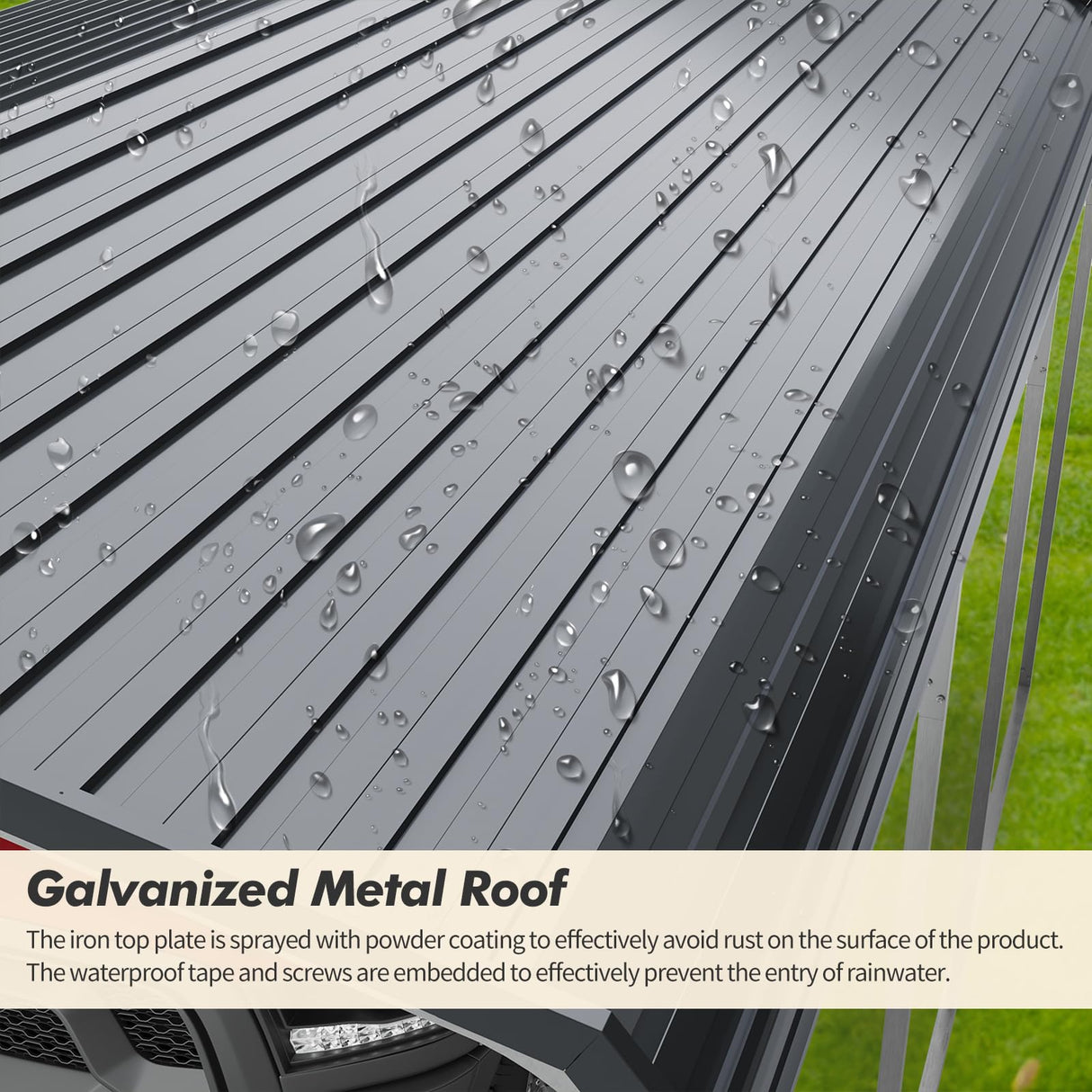 10x15 FT Metal Carport Shed,Heavy Duty Carport with Galvanized Steel Roof & Frame, Permanent All-Weather Shelter for Cars, Motorcycles, ATV, Boats, and Tractors GarveeLife