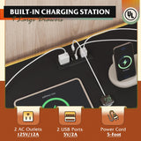 WLIVE 12 Drawer Dresser for Bedroom, Black Dresser TV Stand for 65, 70, 75 inch TV with Led Light & Charging Station, Wide Chest of Drawers with Open Shelves, Fabric Dressers for Closet, Living Room WLIVE