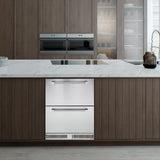 Garvee 24 Inch Outdoor Drawer Fridge, Counter Double Drawer Beverage Refrigerator, 5.2 Cu.Ft. Weather Proof Stainless Steel Built-in Fridge for Residential Commercial Use Black Garvee