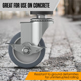 Caster Wheels, Casters, Casters Set Of 4, Stem Casters, 3 Inch Casters, Locking Casters, Castor Wheels, Rubber Casters, Wheels for Wire Shelving Racks, Casters for Wire Shelving, Heavy Duty 3/8-16x1.5 Houseables