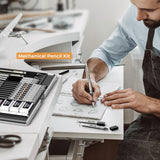 Nicpro Art Drawing Supplies Kit, Art Mechanical Pencil Set with 6 Metal Drafting Pencil 0.5 & 0.7 & 0.9 & 2mm, 100 Sheets 9 x 12'' Sketch Book, 20 Tube Lead Refills for Sketching Nicpro