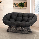 Bme Double Papasan Chair, 600lbs Capacity, Ergonomic Design, Soft Thick Fabric Cushion, Bee-Designed Frame, Durable Steel, 60", Black - Black Base Bme