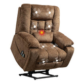 SINCRUMI 4-Motor Power Lift Chairs for Elderly with Heat & Massage, Infinite Position Adjustable Headrest, Lumbar and Footrest, Wide Seat Lay Flat Recliner with Hidden Cup Holders, Brown SINCRUMI