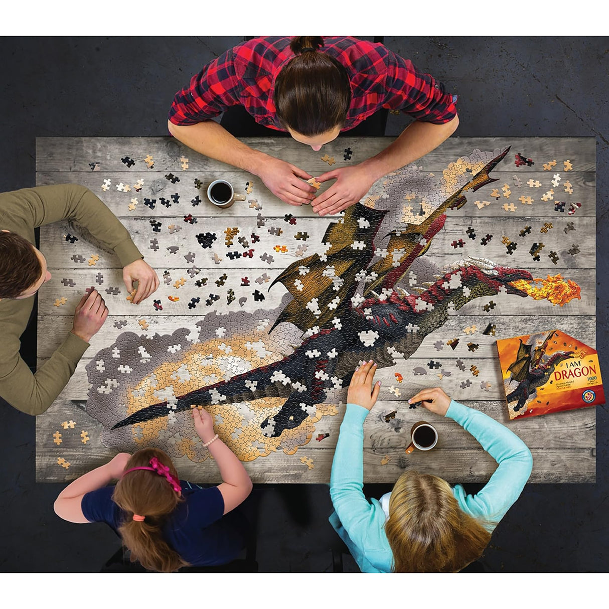Madd Capp: I Am Dragon - 1000 Piece Dragon Shaped Jigsaw Puzzle, 41x20 Finished Size, Includes Educational Fun Fact Booklet, Fantasy Puzzle Madd Capp