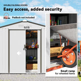 Outsunny 7' x 4' Outdoor Storage Shed, Garden Tool Metal Shed with Foundation Kit, Double Lockable Door, Air Vents and Sloping Roof, for Backyard, Patio, Lawn, White Outsunny