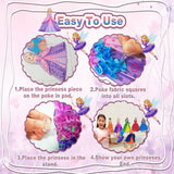 mom&myaboys Poke in Fun Art Kit for Kids DIY Princess Craft Set Birthday Gifts for Girls Ages4-8,Mess-Free Art for Children Fun Activity for Boys Old 3 4 5 6 7 8 9,Christmas Gift for Kid 3 Up mom&myaboys