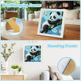 SENQAO Panda Diamond Art Kit for Adults with Frame Art and Crafts for Adults Ages 6-8 -10-12 Easy to DIY Diamond Art for Adults and Adult Beginners Home Wall Decoration 7.1x7.1inch SENQAO