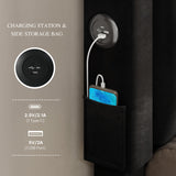 YITAHOME Queen Size Bed Frame with Adjustable Headboard, 4 Storage Drawers and RGB LED Lights, Velvet Upholstered Platform Bed with USB Ports, No Box Spring Needed, Fast Assembly, Noise-Free, Black YITAHOME