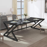 HSH 70.8" Black Computer Desk, Large Modern Workstation Home Office Desk, Long Industrial Study Gaming Work Writing Desk for 2 Person, Farmhouse Double Wood Executive Pc Table with Storage in Bedroom HSH