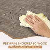 Tribesigns Farmhouse Dining Table for 6 People, 70.8-Inch Rectangular Wood Dining Table, Rustic Kitchen Table with Heavy Duty Metal Legs for Dining Room(Grey) Tribesigns