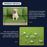 Muphyers 7-Piece Outdoor Patio Furniture Set, PE Wicker Rattan Sectional Sofa Conversation Set with Tempered Glass Table & Thick Cushions - All-Weather Garden, Backyard Furniture, Avocado Green Muphyers