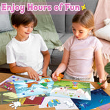 Foil Art Kit for Kids - Foil Art Crafts Princess Animals DIY Toy Set No Mess Craft Toys for Kids Activity Kits for Ages 4 5 6 7 8 9 Girls and Boys Travel Toys Christmas Birthday Easter Gifts Diteryy