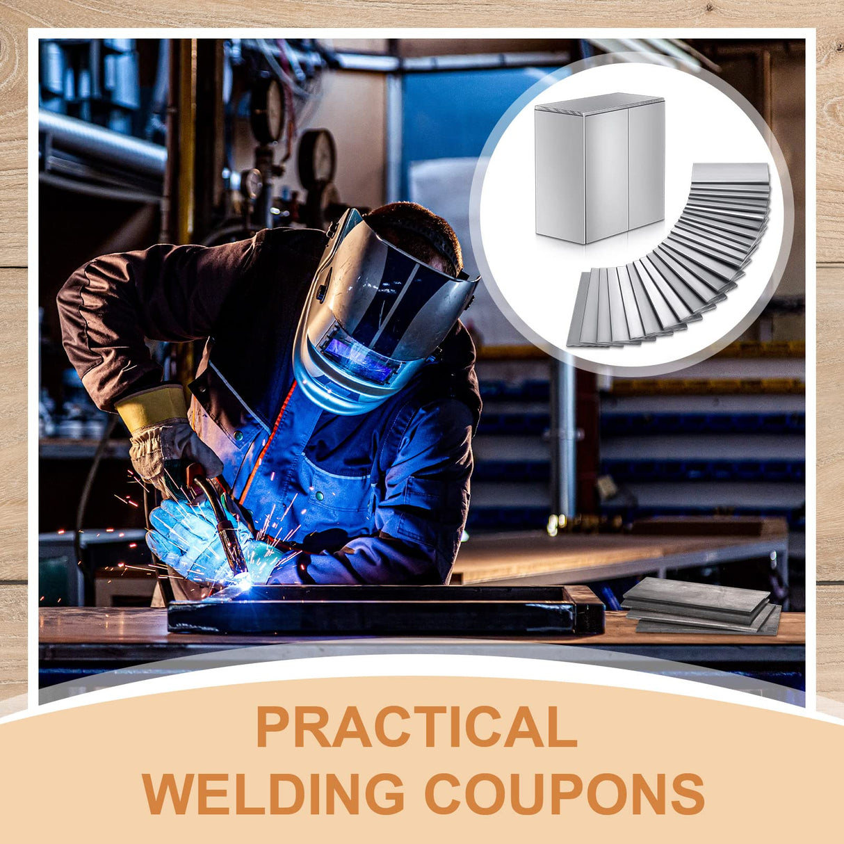 24 Pcs Welding Coupons 2 x 4 Inch Mild Steel Welding Kit 11 Gauge Mild Steel Plate Welding Accessories Welding Plate Welding Practice and Training for MIG, TIG, Stick, Arc, Gas and Brazing Zonon