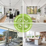 Noooza 2ft x 4ft Drop Ceiling Tiles，Smooth White PVC Ceiling Panel 24 x 48in. Waterproof, Washable and Fire-Rated - Reusable - High-Grade PVC to Prevent Breakage-Package of 10 Tiles Noooza