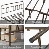 Yaheetech Classic Metal Platform Bed Frame Mattress Foundation with Victorian Style Iron-Art Headboard/Footboard/Under Bed Storage/No Box Spring Needed/King Size Bronze Yaheetech