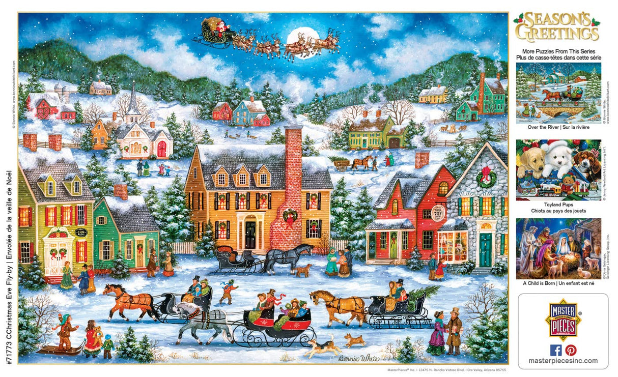 MasterPieces 1000 Piece Holiday Jigsaw Puzzle - Christmas Eve Fly By - 19.25"x26.75" Masterpieces
