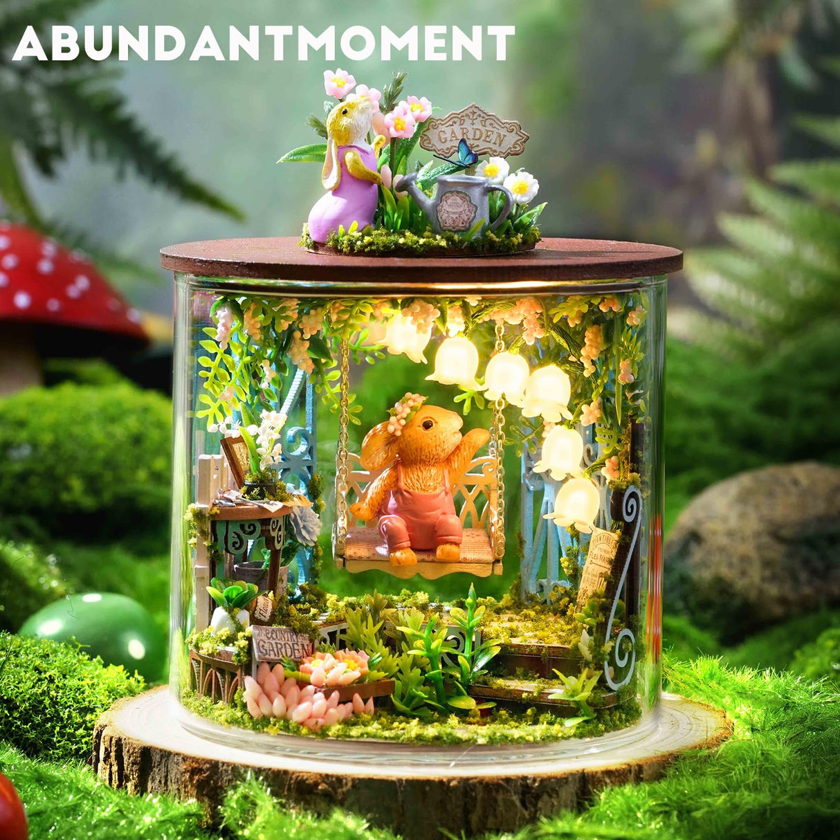 Spilay Dollhouse DIY Miniature Wooden Furniture Kit,Mini Handmade Doll House Model with Dust Cover & LED,1:24 Scale Creative Woodcrafts for Friend Lover Birthday Gift B113 Spilay