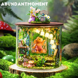 Spilay Dollhouse DIY Miniature Wooden Furniture Kit,Mini Handmade Doll House Model with Dust Cover & LED,1:24 Scale Creative Woodcrafts for Friend Lover Birthday Gift B113 Spilay