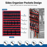 JUNNUJ Garage Large Power Tool Organizer Cart with 8 Outlet 3 USB Charging Station, Floor Rolling Drill and Tools Battery Storage Cart on Wheels, Heavy Duty Utility Rack Shelf with Power Strip JUNNUJ