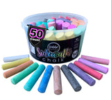 Loddie Doddie 50ct Sidewalk Chalk for Kids - 12 Colors Non-Toxic Jumbo Sticks in Reusable Bucket - Easy Clean Up for Fun & Creativity - Outdoor Chalk Loddie Doddie