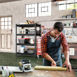 Huhaneon Heavy Duty Garage Shelves - 36''W 1,400Lbs Metal Adjustable Storage Shelving Rack Units for Warehouse Basement 4 Tier Black 35.4" W x 15.7" D x 66" H Huhaneon