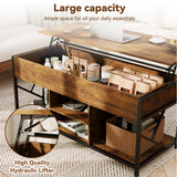 Coffee Tables for Living Room, 47.2 inches Lift Top Coffee Table with Storage, Farmhouse Modern Rustic Brown Living Room Tables EDWINENE